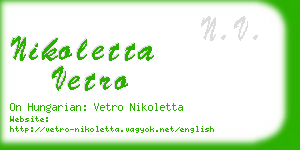 nikoletta vetro business card